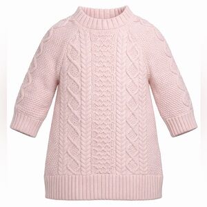 Baby Gap Cable Knit Long Sleeve Sweater Dress Barely Pink 6-12 Months Cotton